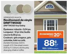 Patrick Morin DRIFTWOOD Vinyl Siding offer