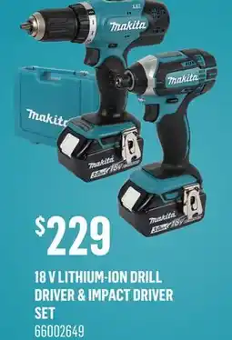 Canac 18 V Lithium-Ion Drill Driver & Impact Driver Set offer