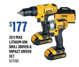 Canac 20 V Max Lithium-Ion Drill Driver & Impact Driver Set offer