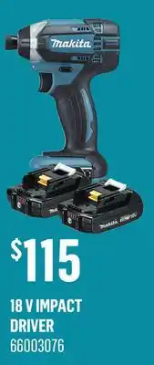 Canac 18 V Impact Driver offer