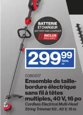 Patrick Morin Cordless Electrical Multi-Head String Trimmer Kit , 40 V, 16 in offer