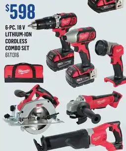 Canac 6-Pc. 18 V Lithium-Ion Cordless Combo Set offer
