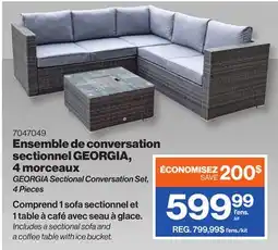 Patrick Morin GEORGIA Sectional Conversation Set, 4 Pieces offer