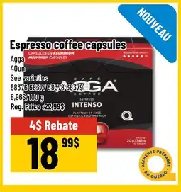 Mayrand Agga Espresso coffee capsules 40 un Quebec offer