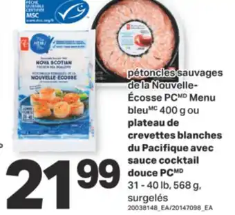 L'Intermarché PÉTONCLES SAUVAGES DE LA NOUVELLE-ÉCOSSE CREVETTES BLANCHES DU PACIFIQUE AVEC offer