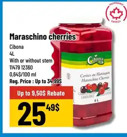 Mayrand Maraschino cherries Cibona 4L Canada offer