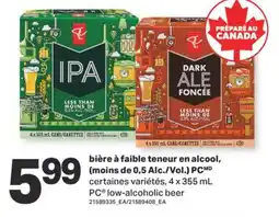 L'Intermarché BIÈRE À FAIBLE TENEUR EN ALCOOL, (MOINS DE 0,5 ALC./VOL.) PC, 4 X 355 ML offer