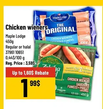 Mayrand Chicken wieners Maple Lodge 450g Regular or halal offer