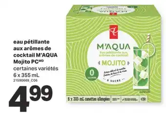 L'Intermarché EAU PÉTILLANTE AUX ARÔMES DE COCKTAIL M'AQUA MOJITO, 6 x 355 mL offer