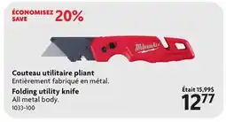Home Hardware MILWAUKEE Folding utility knife offer