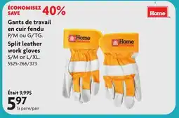 Home Hardware HOME HARDWARE Split leather work gloves offer