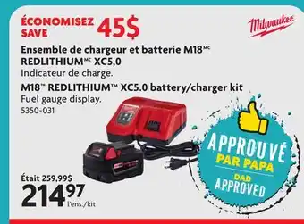 Home Hardware M18 REDLITHIUMTM XC5.0 battery/charger kit offer