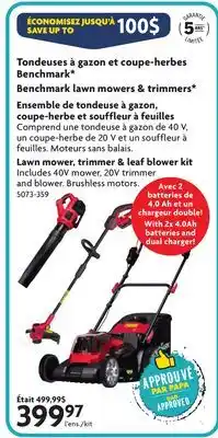 Home Hardware Benchmark Lawn Mowers & Trimmers offer