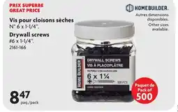 Home Hardware Drywall screws offer