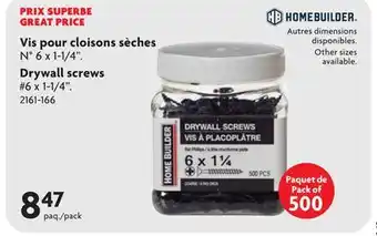 Home Hardware Drywall screws offer