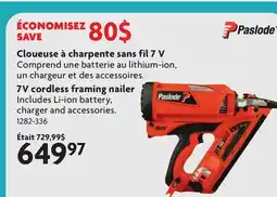 Home Hardware PASLODE 7V cordless framing nailer offer
