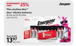 Home Hardware ENERGIZER Max alkaline batteries c offer