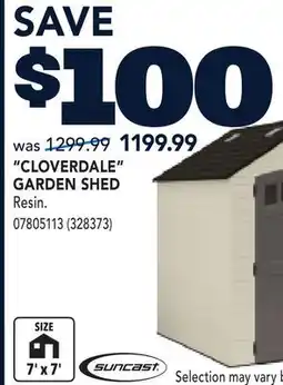 RONA SUNCAST CLOVERDALE GARDEN SHED offer