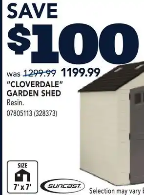 RONA SUNCAST CLOVERDALE GARDEN SHED offer