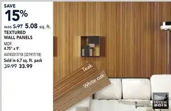 RONA TEXTURED WALL PANELS 4.75 x 9' offer