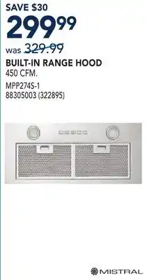 RONA BUILT-IN RANGE HOOD offer
