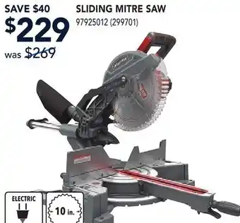 RONA CRAFTSMAN SLIDING MITRE SAW offer