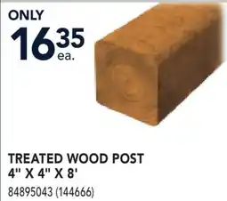 RONA TREATED WOOD POST 4 X 4 X 8' offer