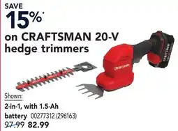 RONA CRAFTSMAN 20-V hedge Trimmers offer