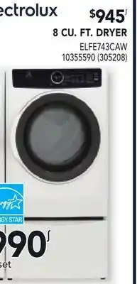 RONA Electrolux 8 CU. FT. DRYER offer