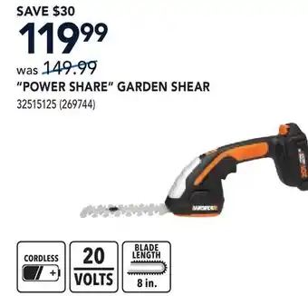 RONA WORX POWER SHARE GARDEN SHEAR offer