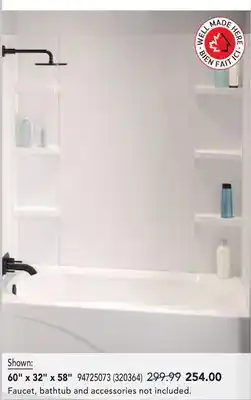 RONA 60 x 32 x 58 Shower and bathtub walls offer