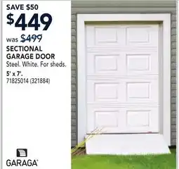 RONA SECTIONAL GARAGE DOOR 5' x 7' offer