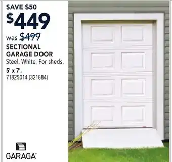 RONA SECTIONAL GARAGE DOOR 5' x 7' offer