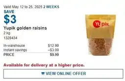 Costco Yupik golden raisins offer