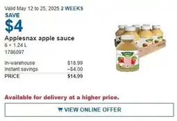 Costco Applesnax apple sauce offer