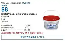 Costco Kraft philadelphia cream cheese spread offer