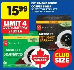 Real Canadian Superstore PC single serve coffee pods offer