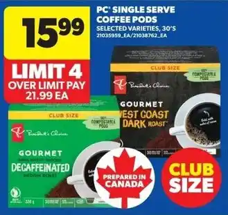 Real Canadian Superstore PC single serve coffee pods offer