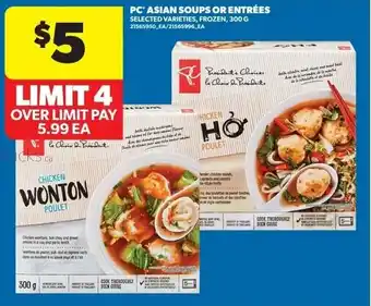 Real Canadian Superstore PC asian soups or entrées offer