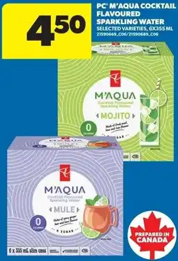 Real Canadian Superstore PC M'aqua cocktail flavoured sparkling water offer