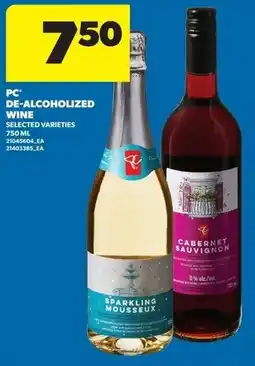 Real Canadian Superstore PC de-alcoholized wine offer