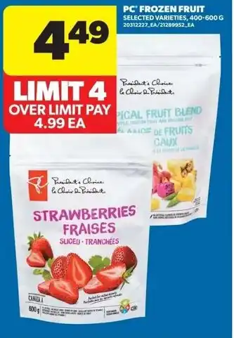 Real Canadian Superstore PC frozen fruit offer