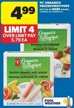 Real Canadian Superstore PC organics frozen fruit pops offer
