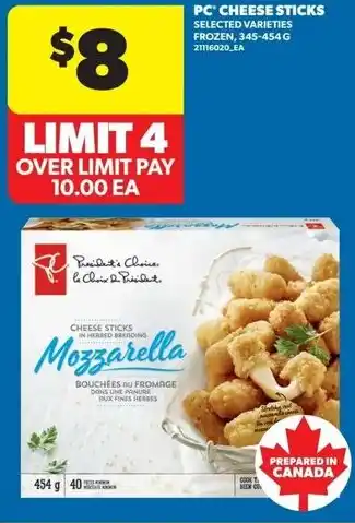 Real Canadian Superstore PC cheese sticks offer