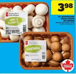 Real Canadian Superstore PC mushrooms whole white or cremini offer