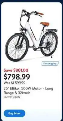 Walmart 26” EBike offer