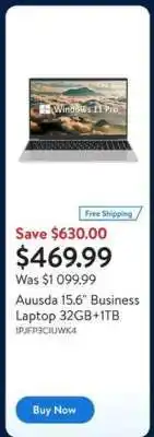 Walmart Ausda 15.6” Business Laptop 32GB+1TB offer