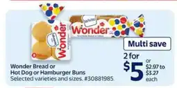 Walmart Wonder Bread or Hot Dog or Hamburger Buns offer