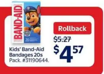 Walmart Kids' Band-Aid Bandages 20s Pack offer