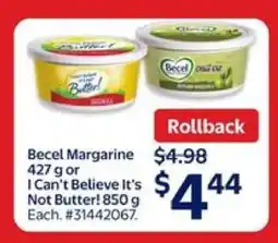 Walmart Becel Margarine or I Can't Believe It's Not Butter! offer